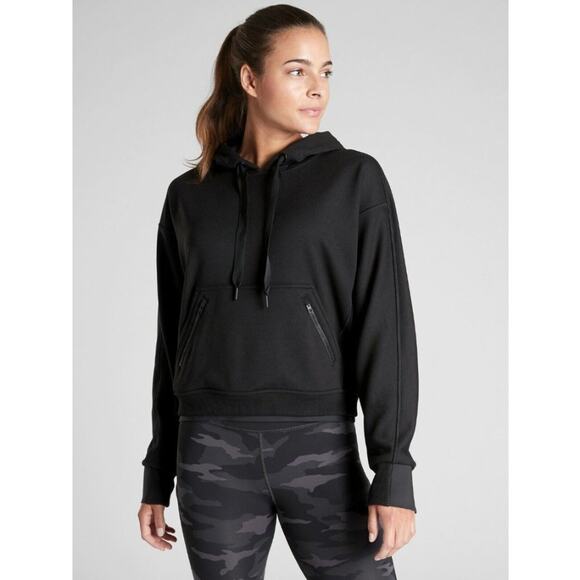 Athleta Recover Hoodie Sweatshirt in Black - Picture 1 of 10